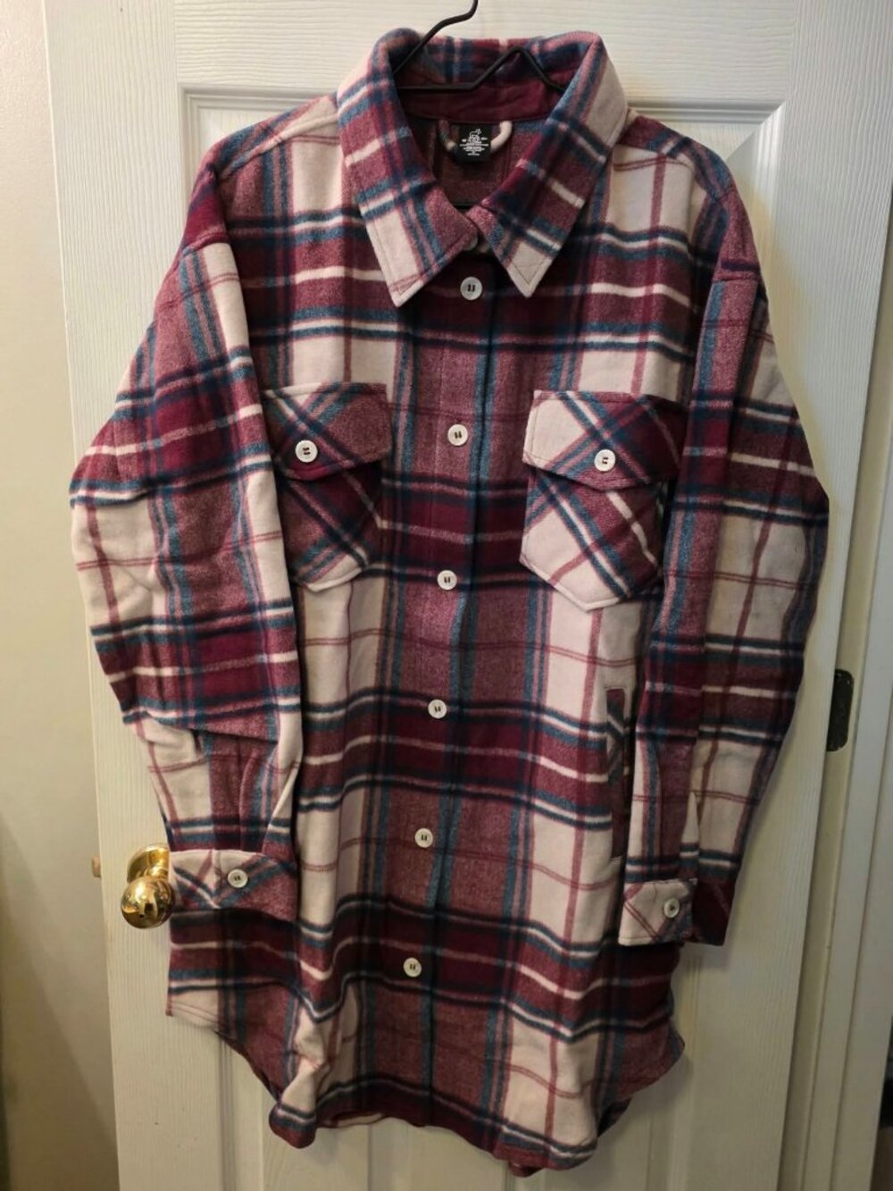 $270 retail X-Large WoolX Sutton Shacket - Cranberry Plaid